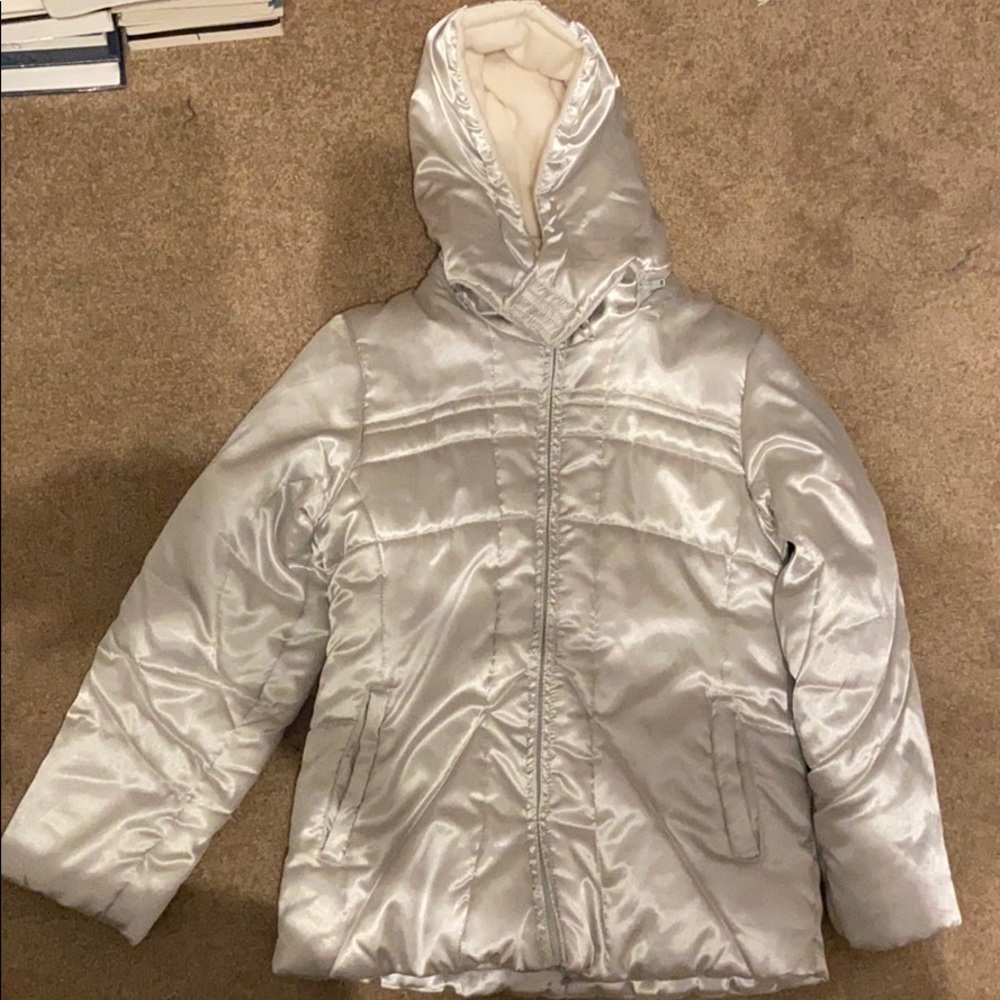 Pearl White Arizona children’s puffer coat